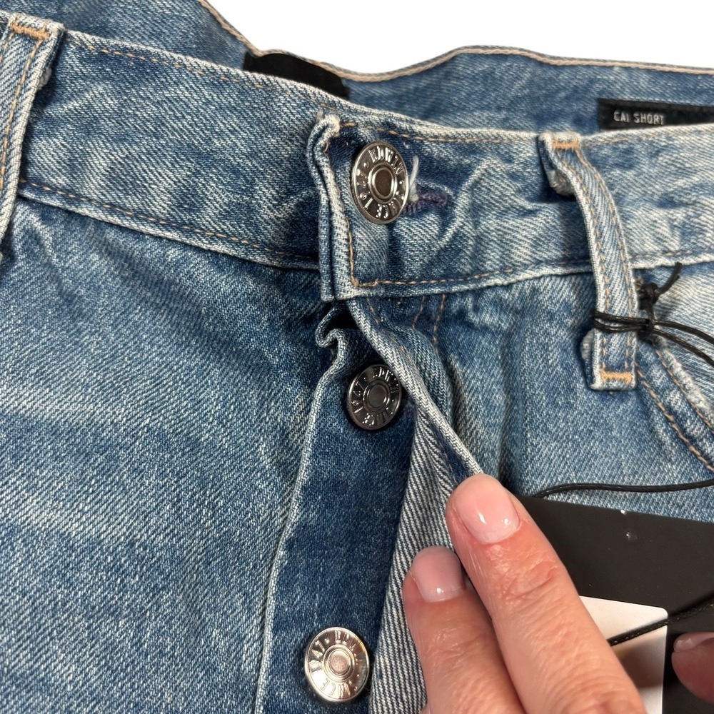 NEW Edwin Cai Shorts Womens Sz 30 Blue Anthropologie Jean Shorts 4" Cutoff Denim - Picture 4 of 9